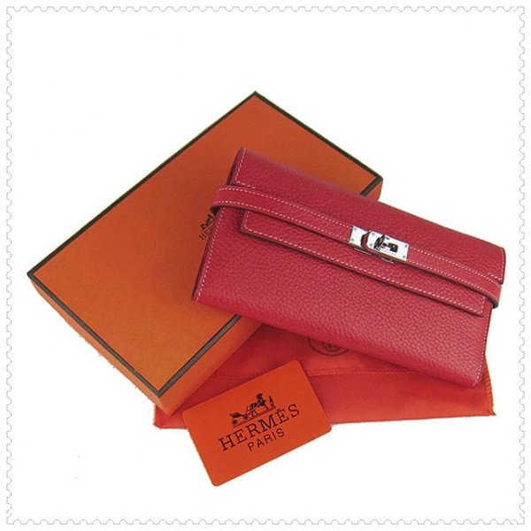 Hermes Kelly Wallet Red